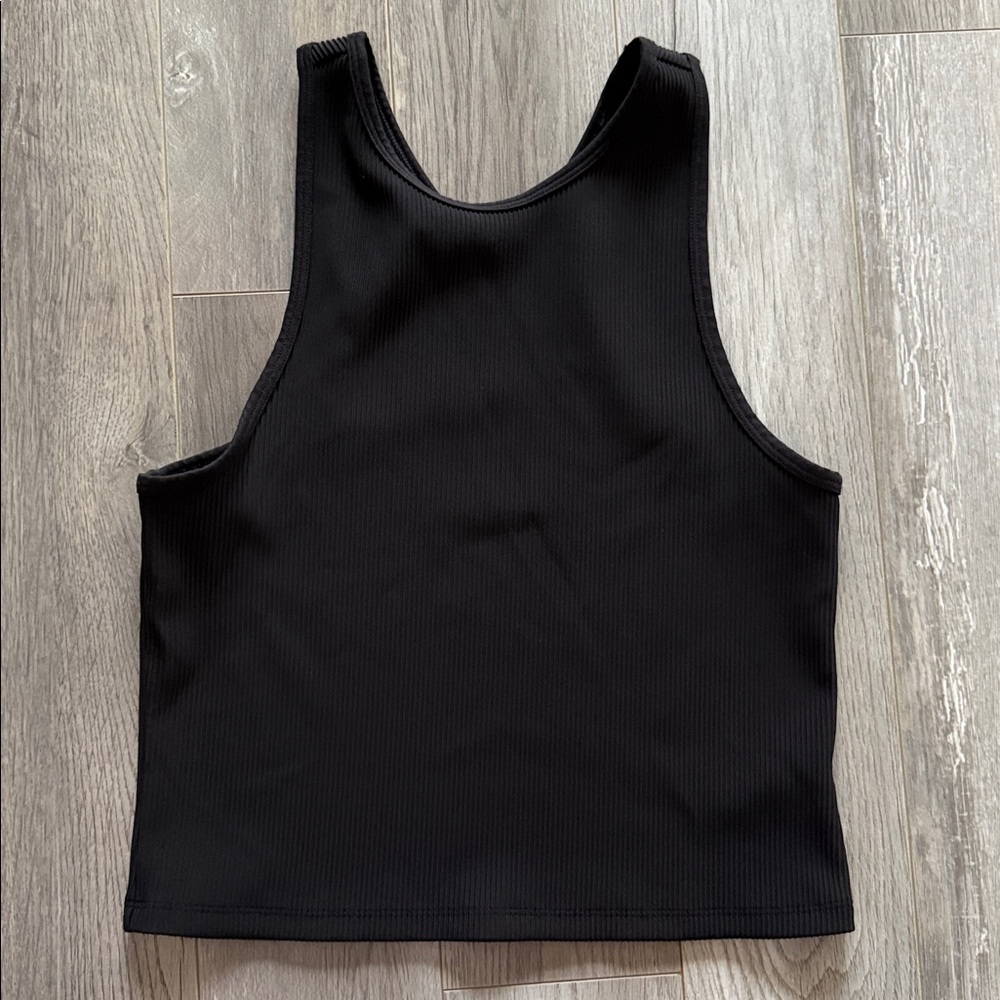 Athleta Black Ribbed Tank, Size Medium